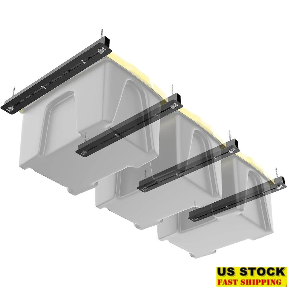 

Heavy Duty Garage Ceiling Storage Rack Adjustable Bin Rail System Organize Overhead Space