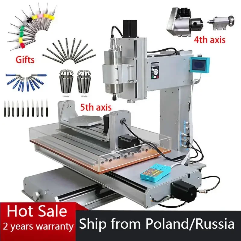 

5 Axis Vertical Woode Craving 3040 CNC Router Engraver Column Type Metal Milling Machine with Limit Switch and Cutter