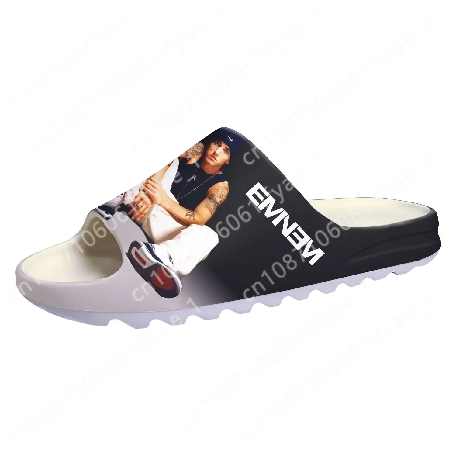 Eminem Hip Hop Rapper Soft Sole Sllipers Home Clogs Water Shoes Mens Womens Teenager Bathroom Beach Customize on Shit Sandals