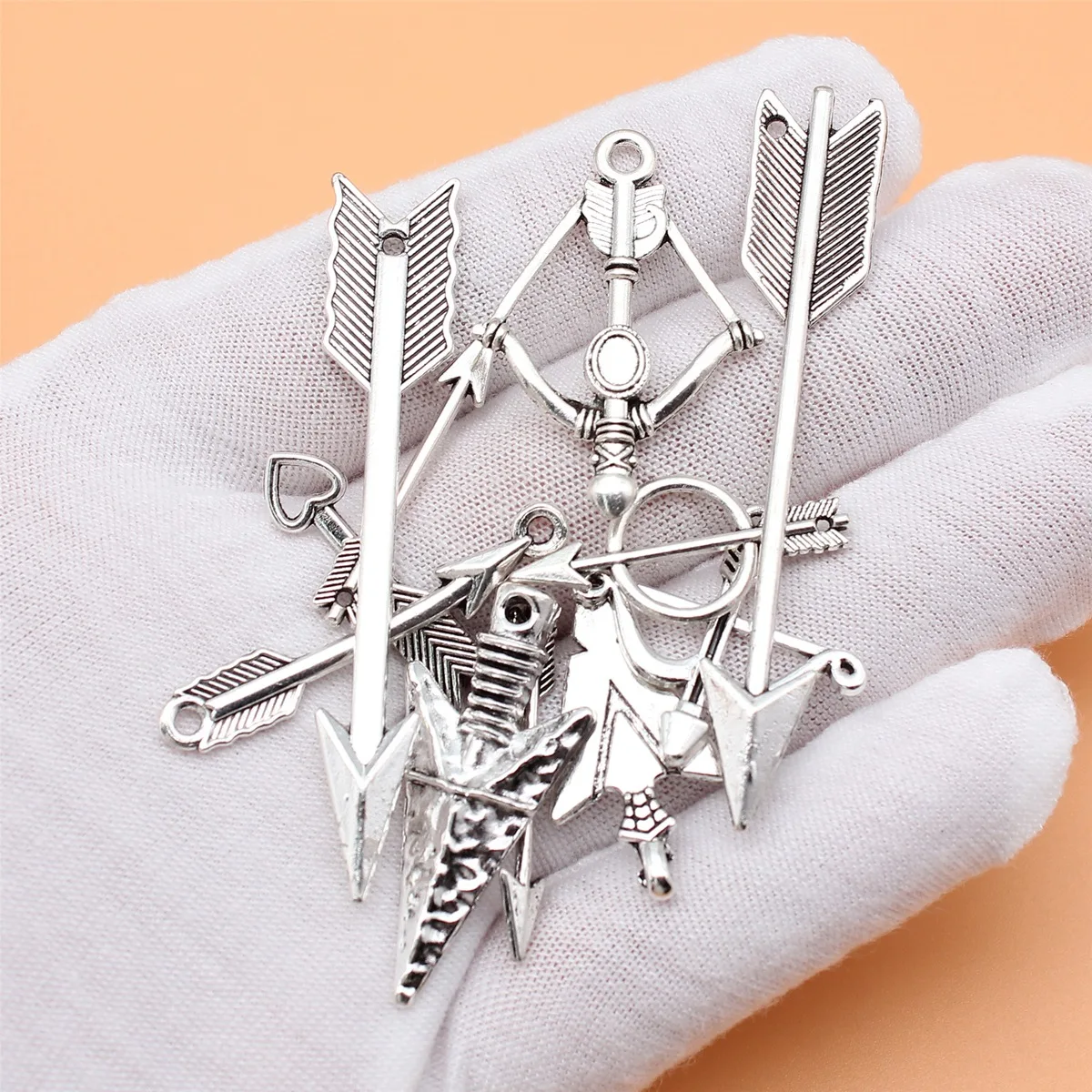 11pcs Antique Silver Color Arrow Charms Collection For DIY Jewelry Making, 11 Styles, 1 of Each