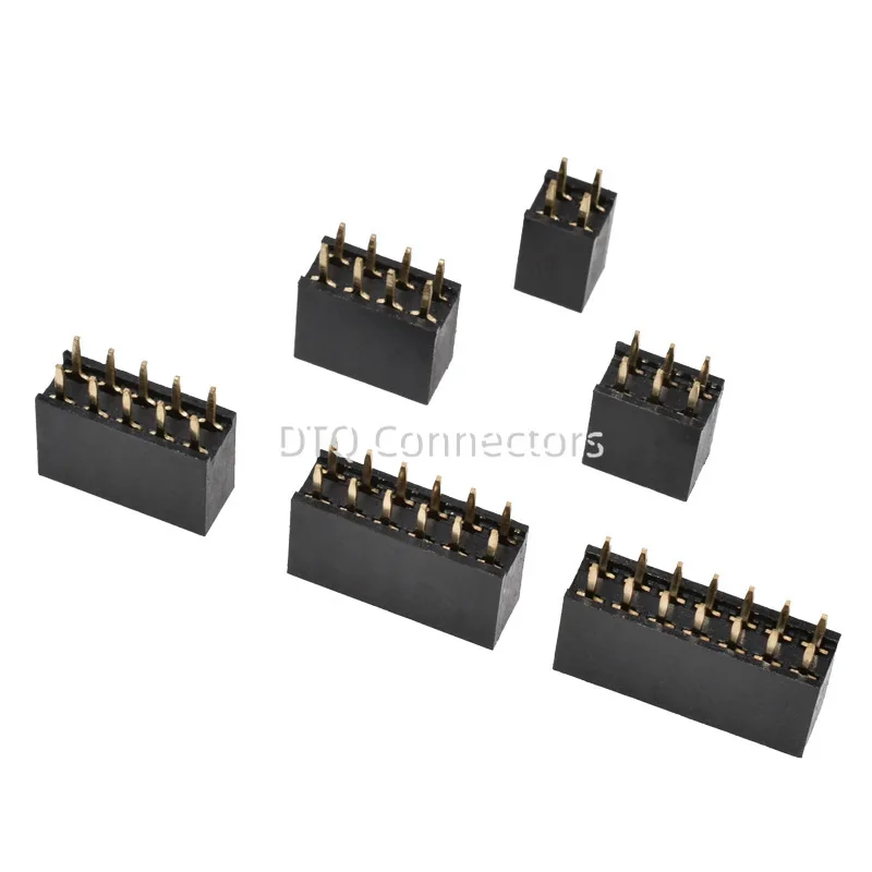 10pcs 2.54mm 2x2/3/4/5/6/8/10/12/13/15/20/40 Pin Double Row Straight Needle Pcb Strip Connector 2.54 Female Header Socke
