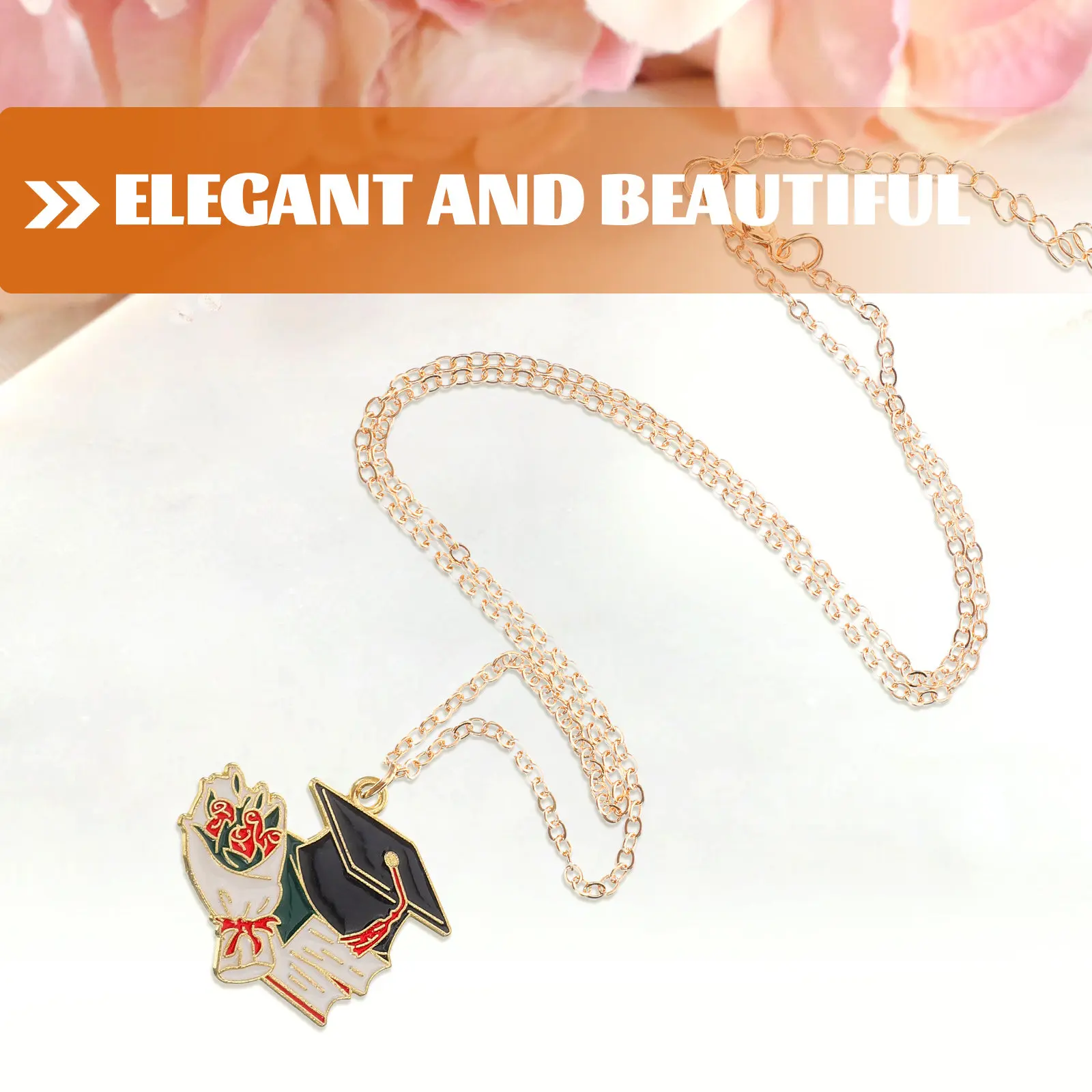 Graduation Cap Zinc Alloy Necklace Delicate Grad Pendant Graduation Jewelry Gift for College High School Classmates