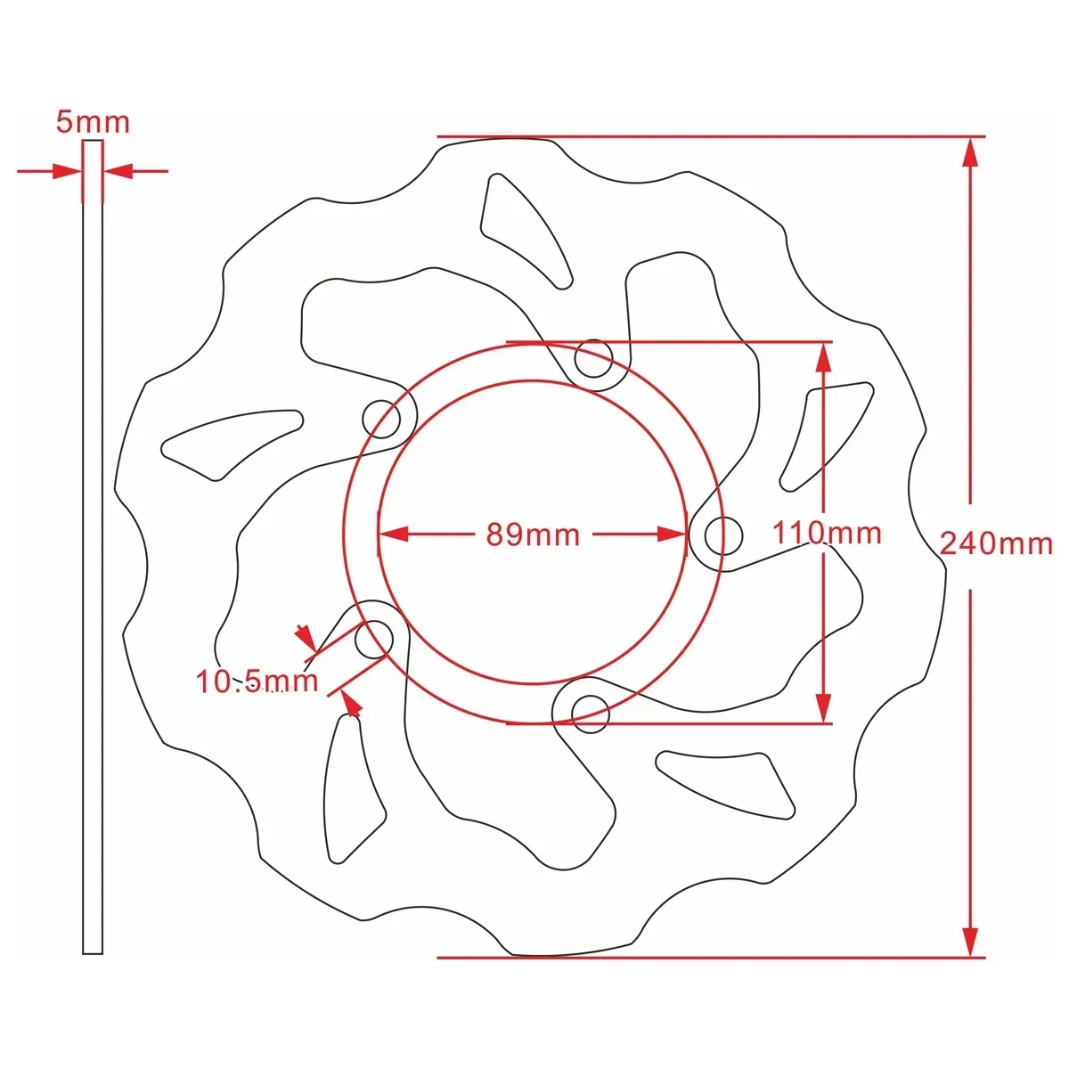 LOPOR Rotor cakram rem sepeda motor 240MM, untuk SUZUKI GSF BANDIT600 1995-2004 GSXF 600 1998-2006 RF R600 1993-1997