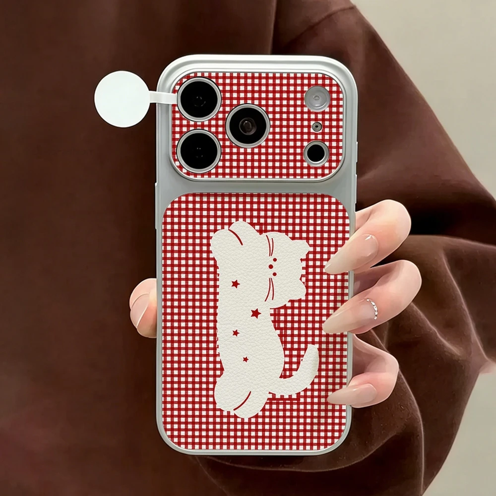 Funda de Teléfono con Diseño de Gato en Fondo Rosa, de Cuero, para iPhone 15, iPhone 13, 17, 16, 12, 17 Pro Max, 14, 12, 11, Funda Suave