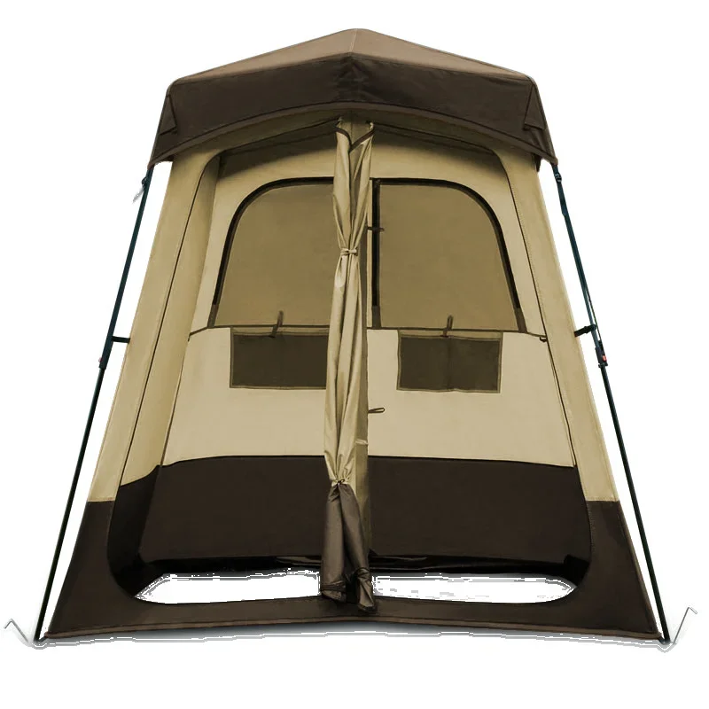 

2Rooms 2Persons Multipurpose Hydraulic Changing Tent Large Size Strong Shower Toilet Dressing Outside Movable WC Ice Fishing