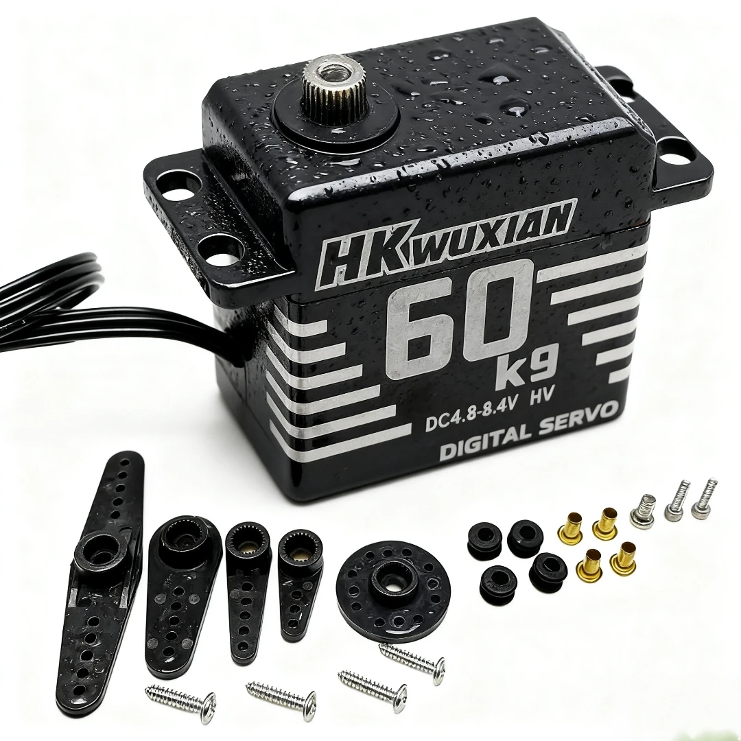 Servo sem escova de 60KG servo à prova d'água servo de alto torque com engrenagens totalmente metálicas, adequado para carros rastreados RC ou robôs DIY.