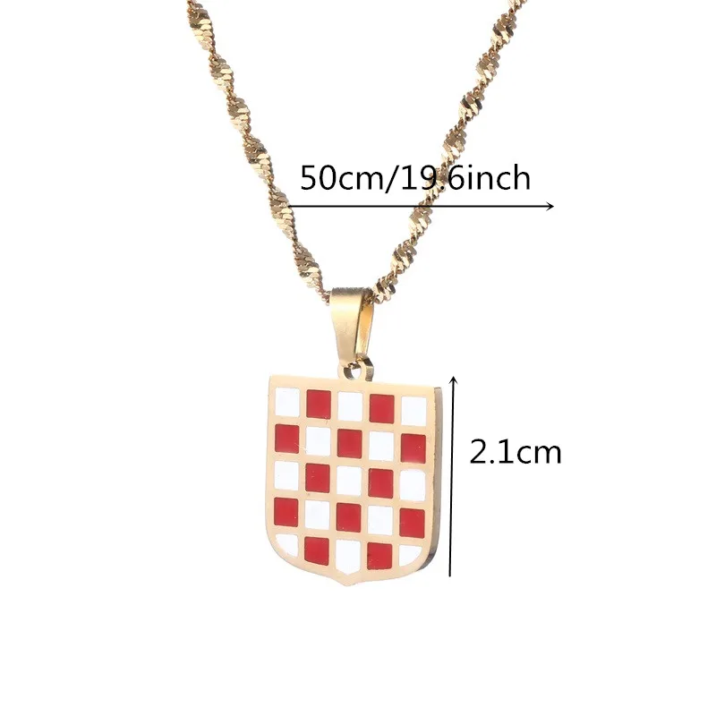 Croatia Falg Charm Pendant Necklaces Women Croatian Jewelry