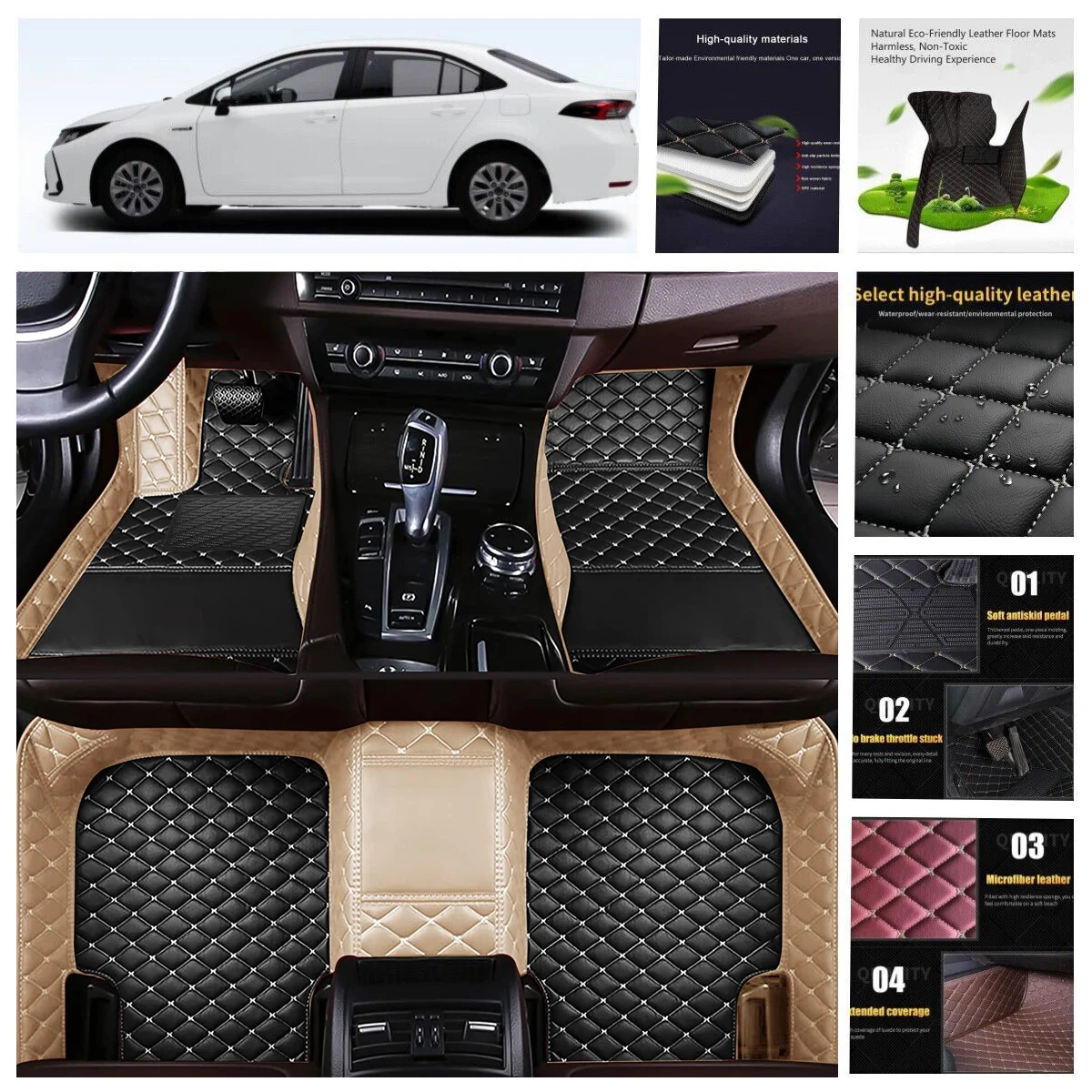 ثلاثية الأبعاد بو الجلود مقاوم للماء الحصير سيارة مخصصة لسيارات BMW 4 كوبيه F32 G22 2013-2024 2 أبواب السيارات السجاد القدم Coche بطانات