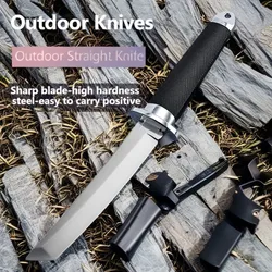 Black Warrior Outdoor Straight Knife Wilderness Survival Knife Camping Portable Camping Knife Sanmei Japanese Fruit Knife