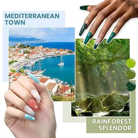 Kit de esmalte em gel de 108 peças com luz UV, conjunto de 55 cores incluindo base, casacos superiores e ferramentas para manicure DIY