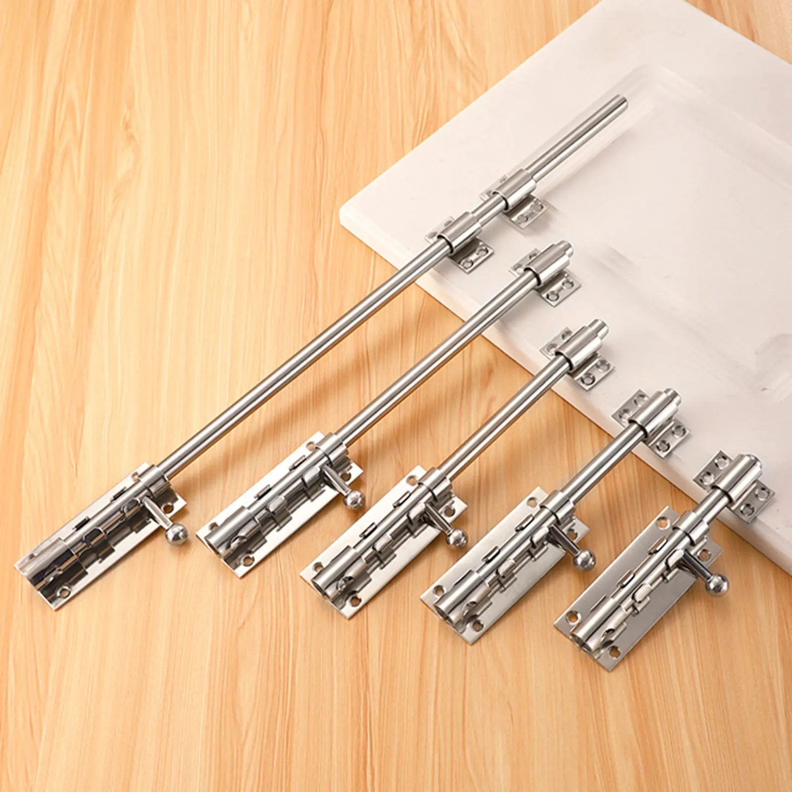 Door Lock-Bolt Stainless Steel Door Security Slide Lock Thickened Sliding Gate Tower Bolts Latch Catch Hardware Padlock Clasp