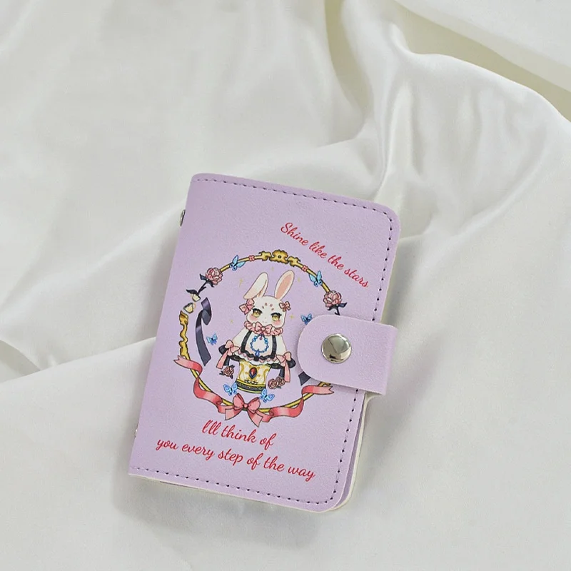 لطيف أرنب المفاجئة حامل بطاقات التعريف الشخصية واضح 20 فتحات بطاقة حقيبة محفظة من جلد PU الفتيات الطلاب هدية غطاء صور صغير Photocard