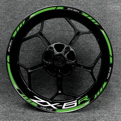 Un ensemble ZX-6R 17 pouces roue moyeu décalcomanie décoration ZX6R ZX 6R Logo haute qualité coulée autocollants pour Kawasaki moto jante