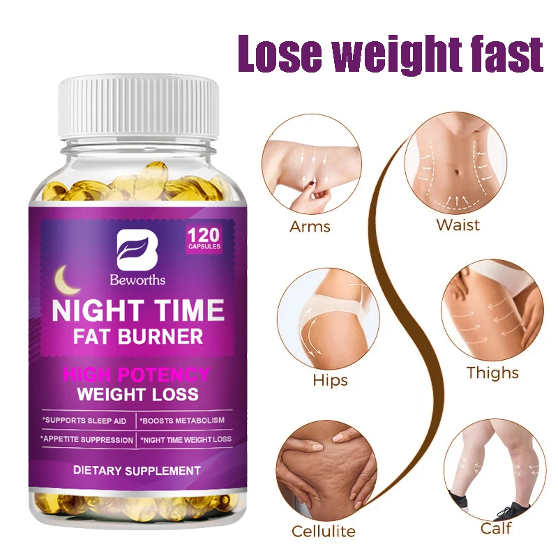 BEWORTHS Night Time Body Management Capsules for Men and Women Appetite Suppression Boost Metabolism Detox ﻿