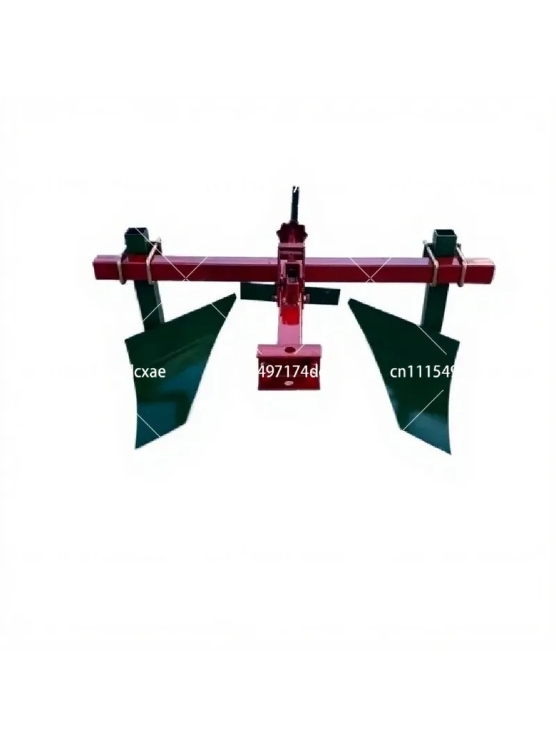 Walking Tractor with Double Row Ridging Plough Furrowing Ditching Machine