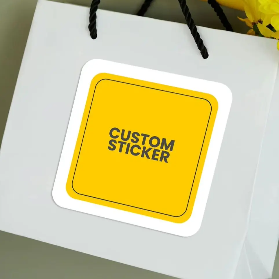 1-200PCS Custom Square Stickers for Planners, Mason Jars, Binders, Mirrors, Bike Frames, Folders, Lunch Boxes&Skateboards Labels view 2
