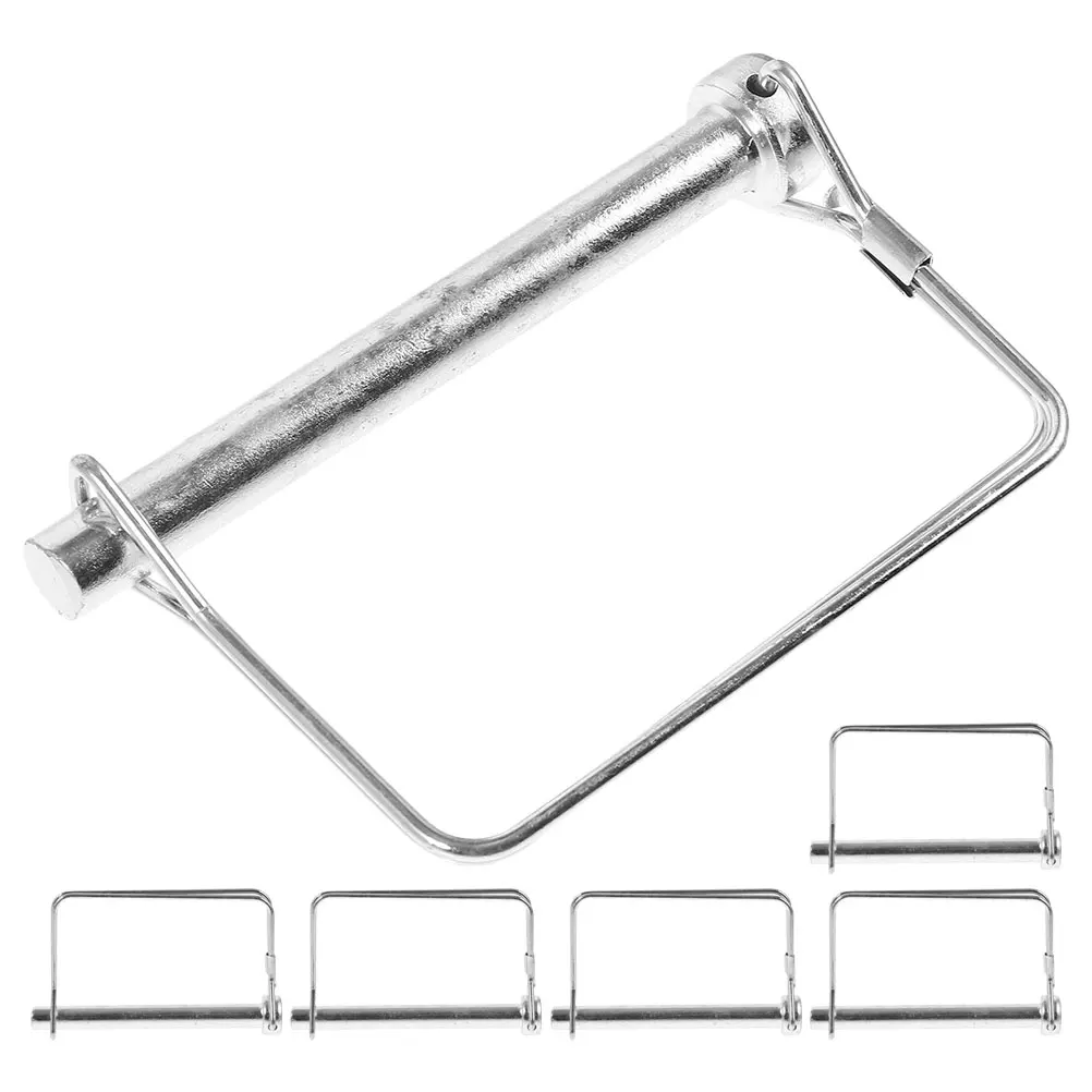 

6pcs Safety Pin Trailer Coupler Hardware Silver Shaft Locking Square Hitch Pins Towing Accessories Durable Reliable