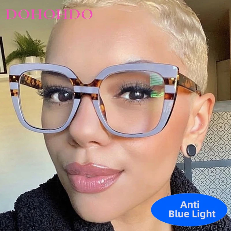 

New Vintage Luxury Designer Oversized Cat Eye Eyeglasses Men Women Computer Anti-Blue Light Glasses For Office Work Lentes Очки