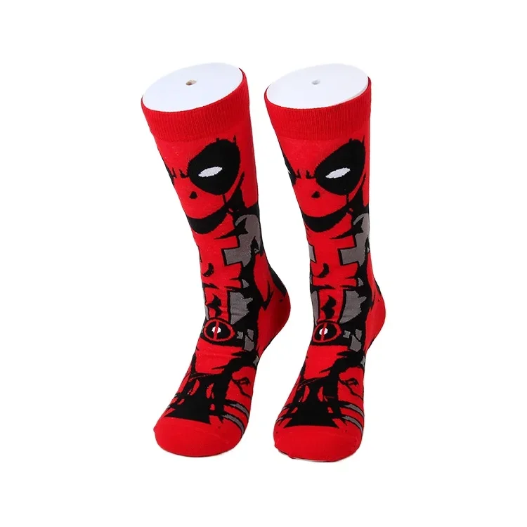 

Deadpool Cartoon Animation Leisure Sports Jacquard Youth Four Seasons Cotton Couple Mid-tube Socks Male Fashion Long Socks