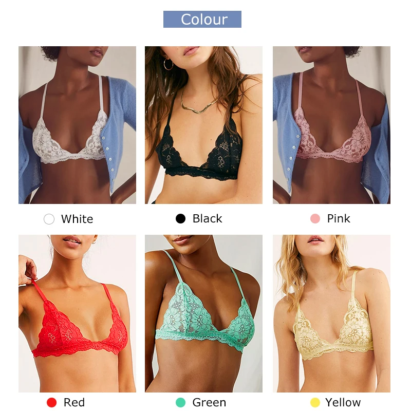 Sexy Lace Bralette Women Lingerie Cute Underwear Triangle Bra Backless Top Secret Bras Adjustable Strap Bralet Small Chest Top