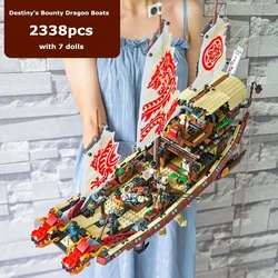 2338pcs The Destiny's Bounty Dragon Boats Building Blocks 70618 Bricks Educational Toys For Children