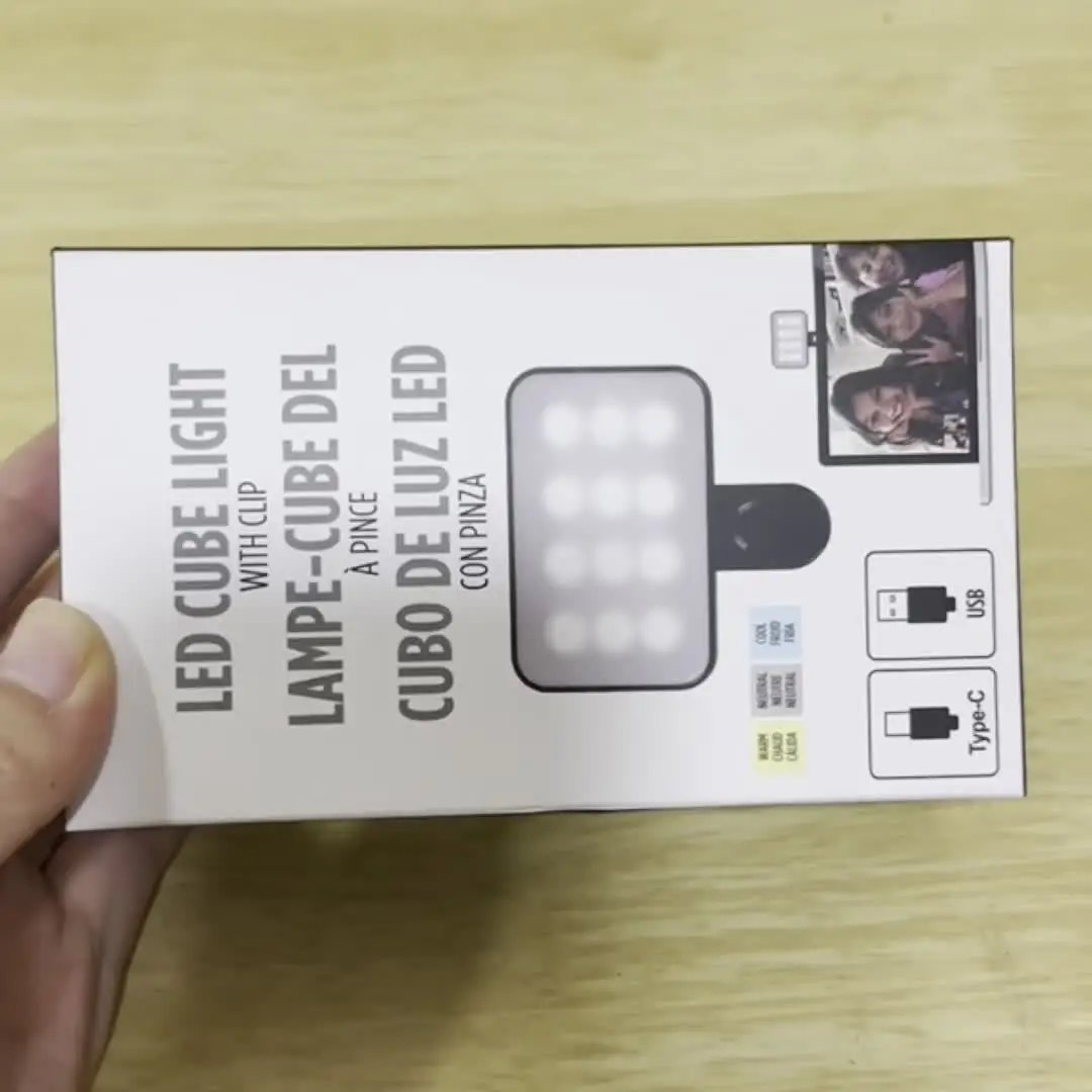 Mini luz de relleno para Selfie, portátil, recargable, 3 modos de brillo ajustable, Clip para iluminación de teléfono y ordenador
