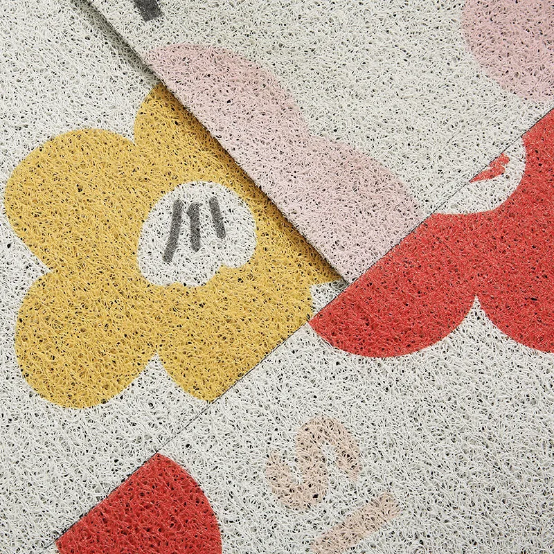 Ins Welcome Floor Mats Flowers Entrance Doormat Anti-slip PVC for Entry Porch Hallway Entryway Home Decor Dust Removal Carpet