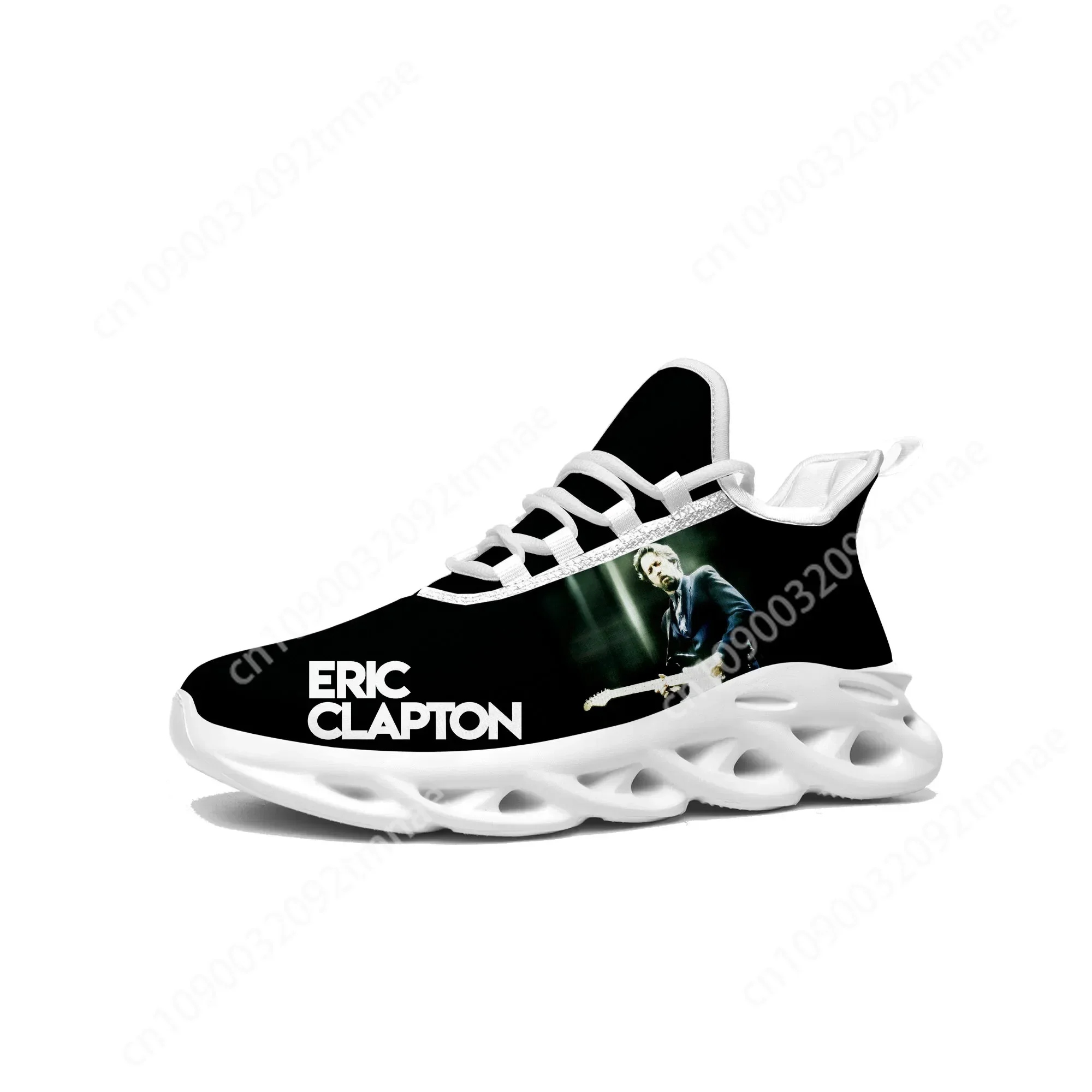 Eric Clapton Flats Sneakers Mens Womens Rock Guitar Sports Running Shoe Sneaker Lace Up Mesh Footwear Custom  Shoe White