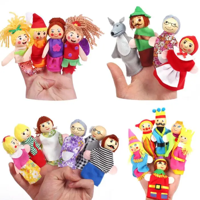 thumb puppet lot Baby Plush Toys Happy Family Fun Cartoon Animal Finger Puppet Hand Kid Learning & Education Toys Gift Figures