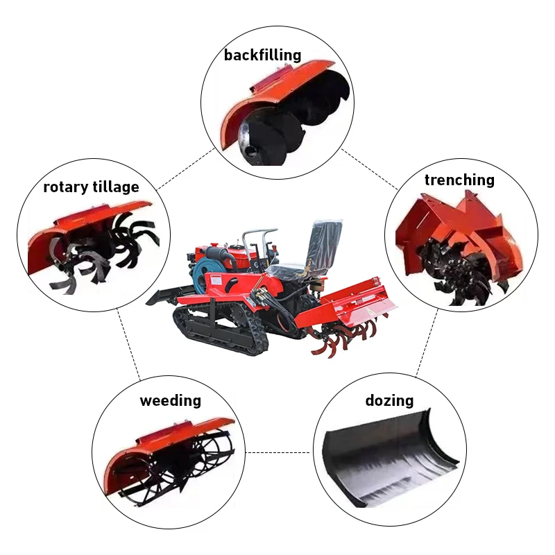 Mini Tillers Tractors Tillers Seeders Weeders  Tracked Tillers  Suitable for Both Dry and Paddy Fields view 2