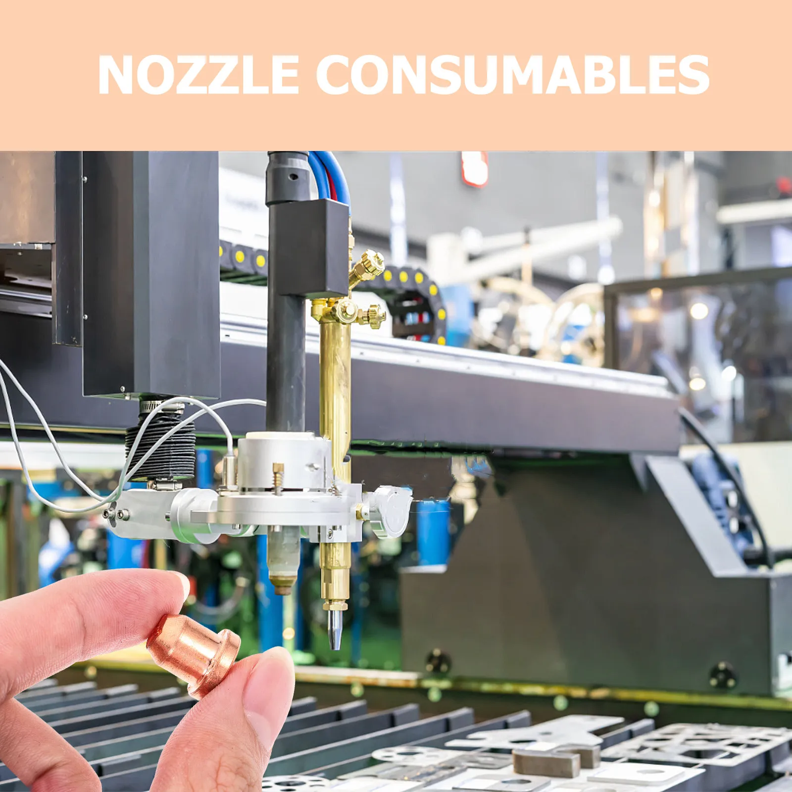 

20 шт. медных сопел для плазменной резки, защитные экраны, сменные расходные материалы для резака, аксессуары для станков плазменной резки, высокая эффективность