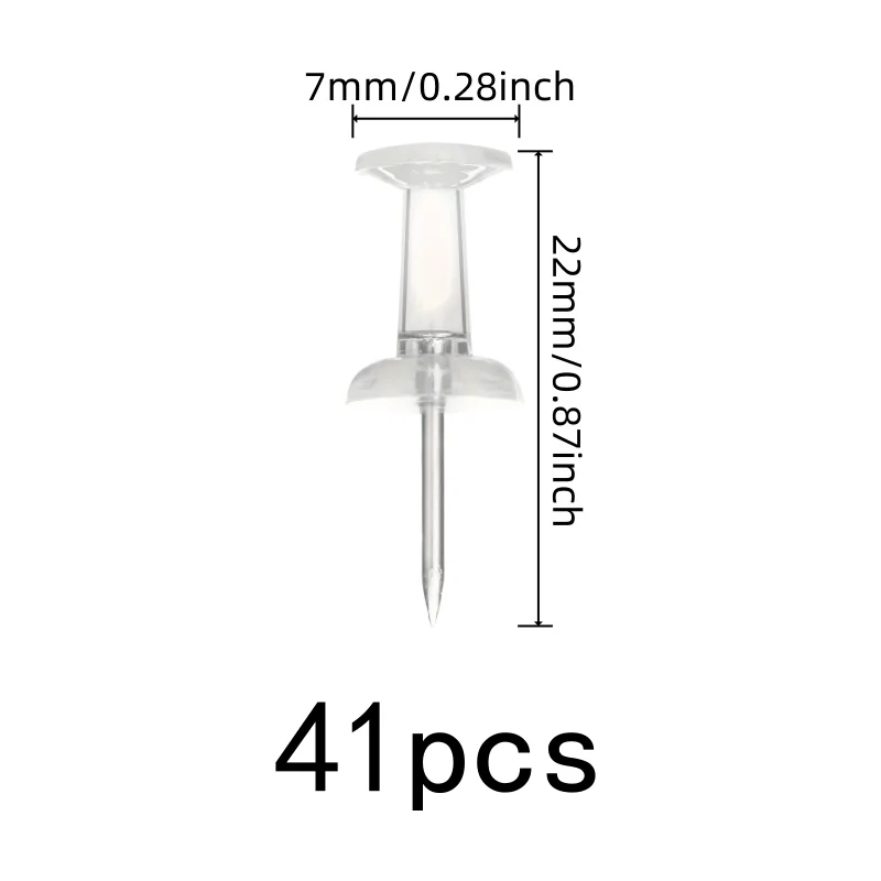 41 pcs Clear Map Pins, Non-Damage Wall Safe, suitable for DIY Wall Decoration, Easy Push Sharp Pin, Multipurpose