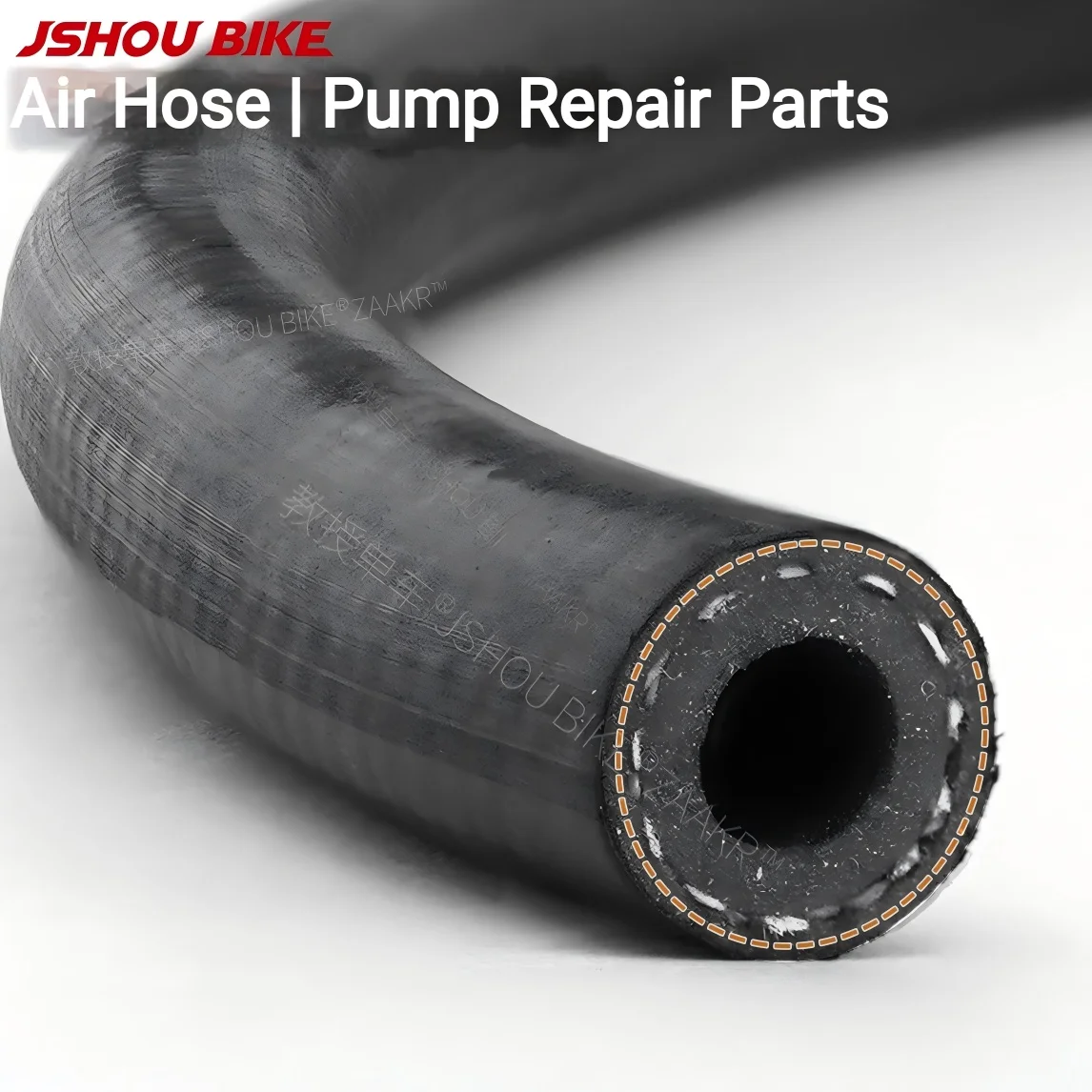 JSHOUBIKE Medium Pressure Braided Reinforced Extension Air Hose Replacement, Cuttable Fits Most Floor & Hand Bicycle Pumps
