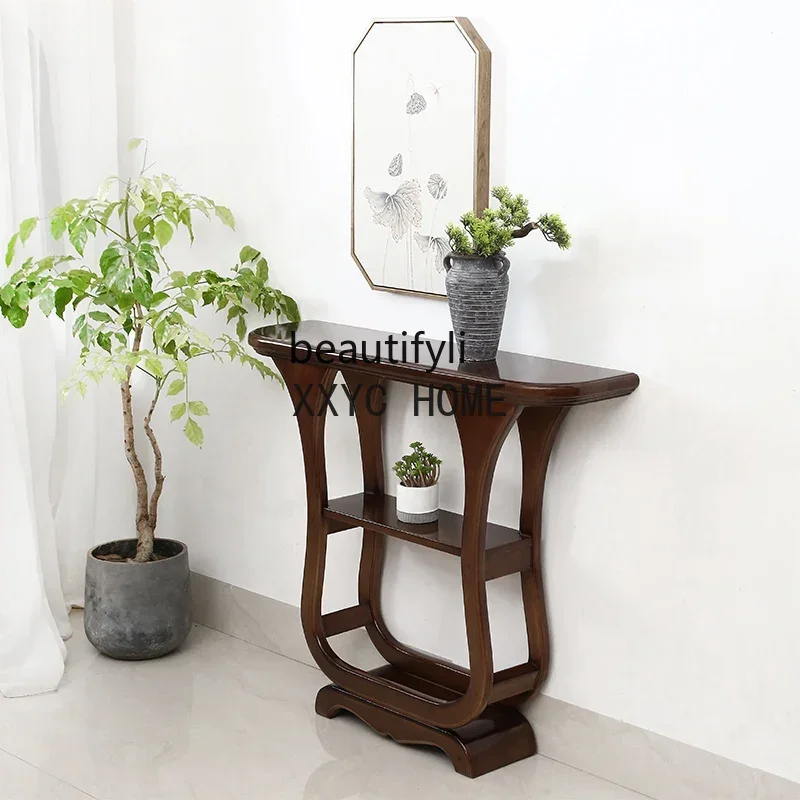 CXH ครึ่งวงกลมทางเดินตกแต่งโต๊ะข้างกับผนังด้านข้างตาราง Entrance Foyer คอนโซลยาวแคบตาราง