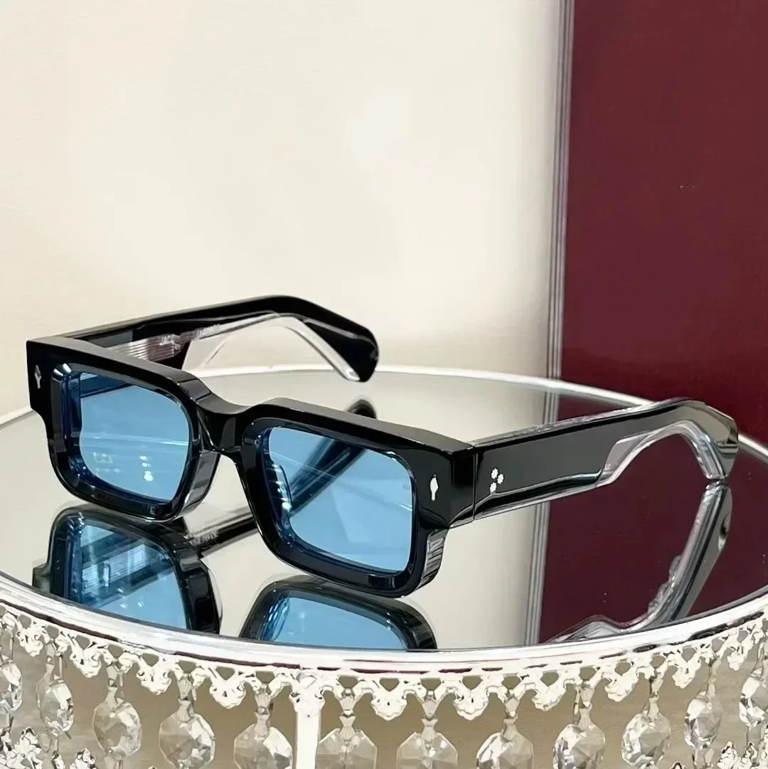 ASCARI-Punk Óculos de sol com estojo, acetato grosso, óculos retrô, duráveis, proteção UV400, original, moda elegante, luxo, vintage