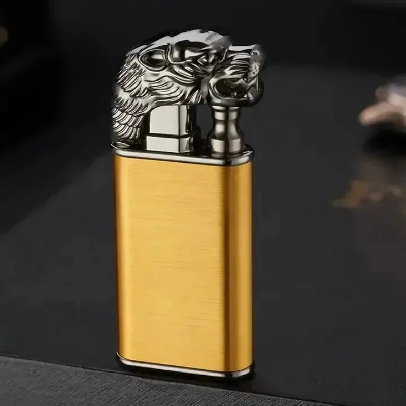 ユニークで詰め替え可能なブタン炎ジェットライター、クリエイティブなドラゴンシェイプ、ドラゴンデザイン、ファイアスイッチ、発光シガーライター