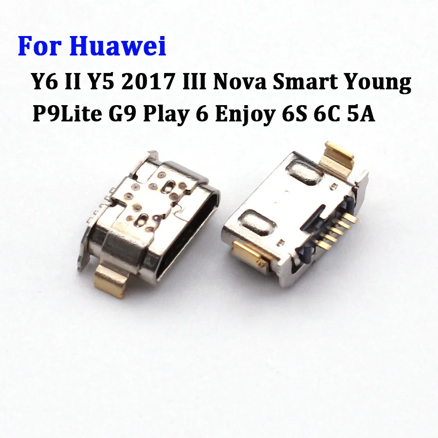 10-100Pcs Dock Connector Plug USB Charger Charging For Huawei Y6 II Y5 2017 III Nova Smart Young P9Lite G9 Play 6 Enjoy 6S 6C 5A