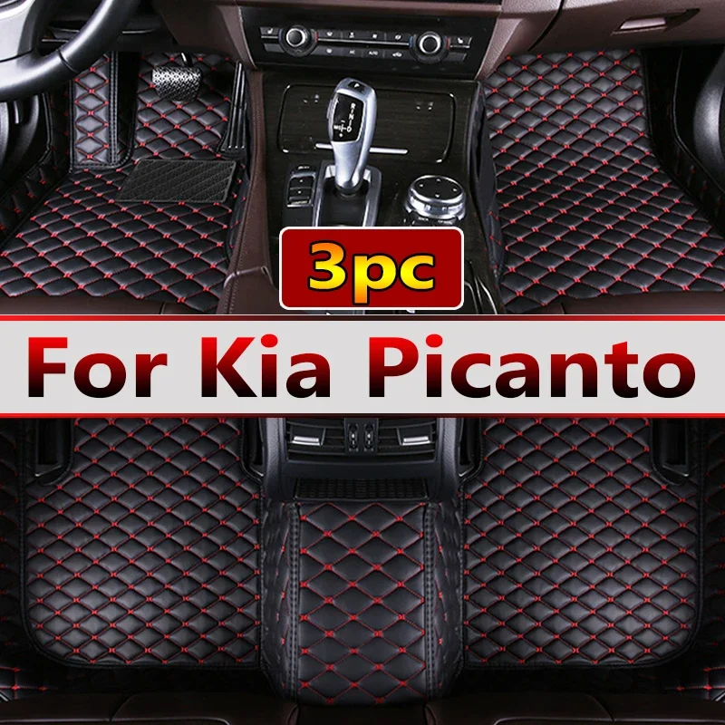 Car Mats Floor For Kia Picanto Morning Grand Eko Taxi JA 2017~2022 Waterproof Leather Mat Car Mats Tapis Voiture Car Accessories