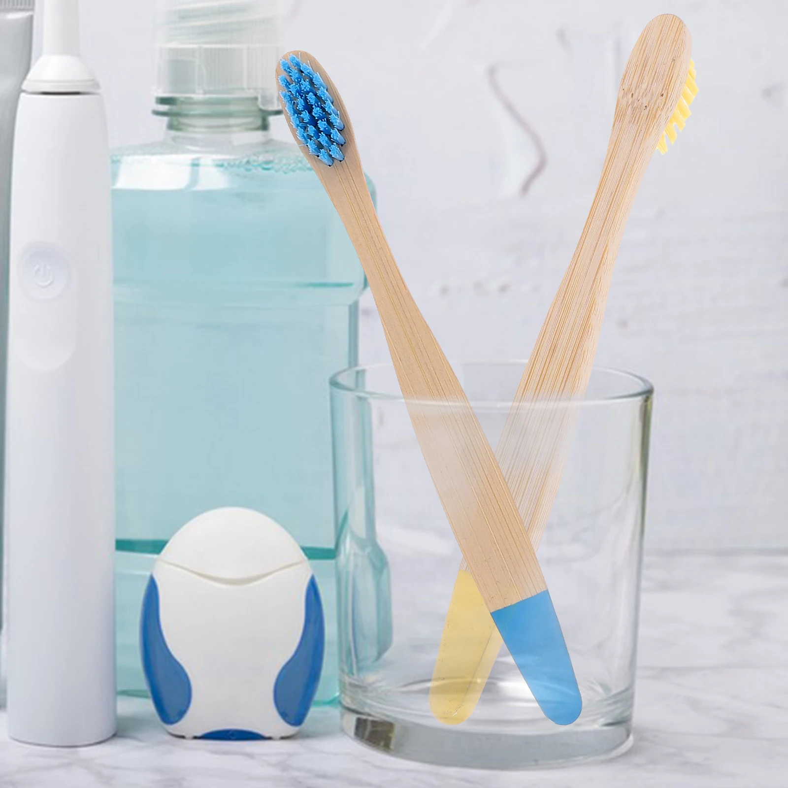 

10 Toothbrush Soft Bristles Travel Bamboo Toothbrush Household Portable Hotel Set