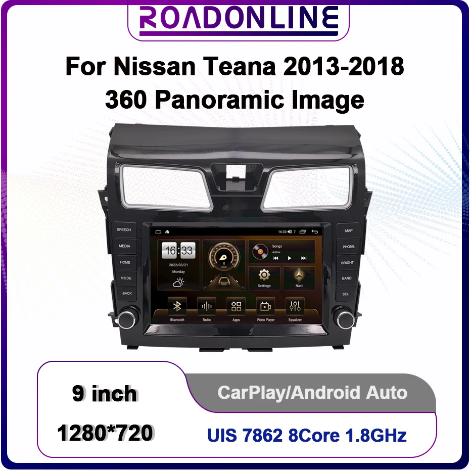 9 "stile auto originale con pulsante manopola per Nissan Teana 2013-2018 8Core navigazione GPS per auto supporto Radio multimediale originale 360