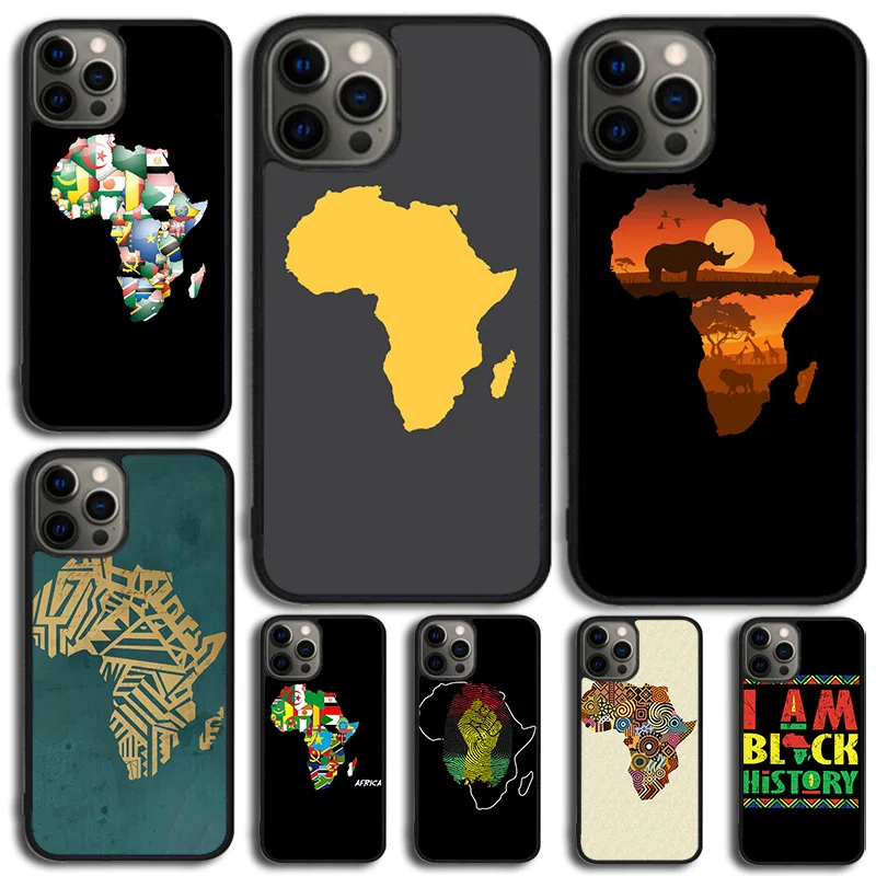 أفريقيا خريطة Geogra جراب هاتف آيفون 14 15 16 13 12 ميني ماكس غطاء لابل آيفون 11 برو ماكس 6 8 7 زائد SE2020 كوكه