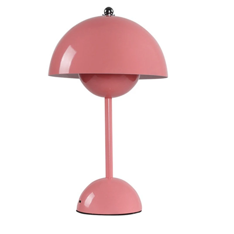 LICE-Top Touch Switch LED Table Lamp Rechargeable Flower Bud Mushroom Design Living Room Decor Desk Night Stand Lamp