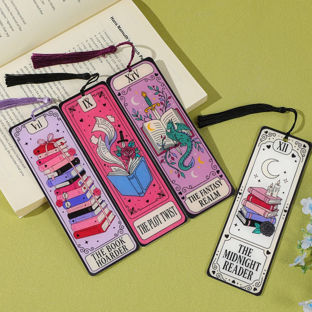 Tarot Card Fantasy Bookmarks, Dark Romantic Bookmarks Suitable for Female Book Lovers, Humorous Aesthetic Bookmark Clips.