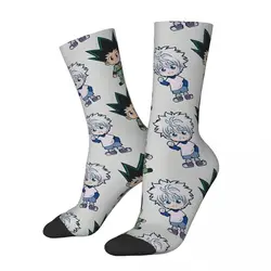 Hip Hop Retro Cute Gon And Killua Crazy Men's compression Socks Unisex Hunter Hunter Anime Harajuku Seamless Printed Crew Sock