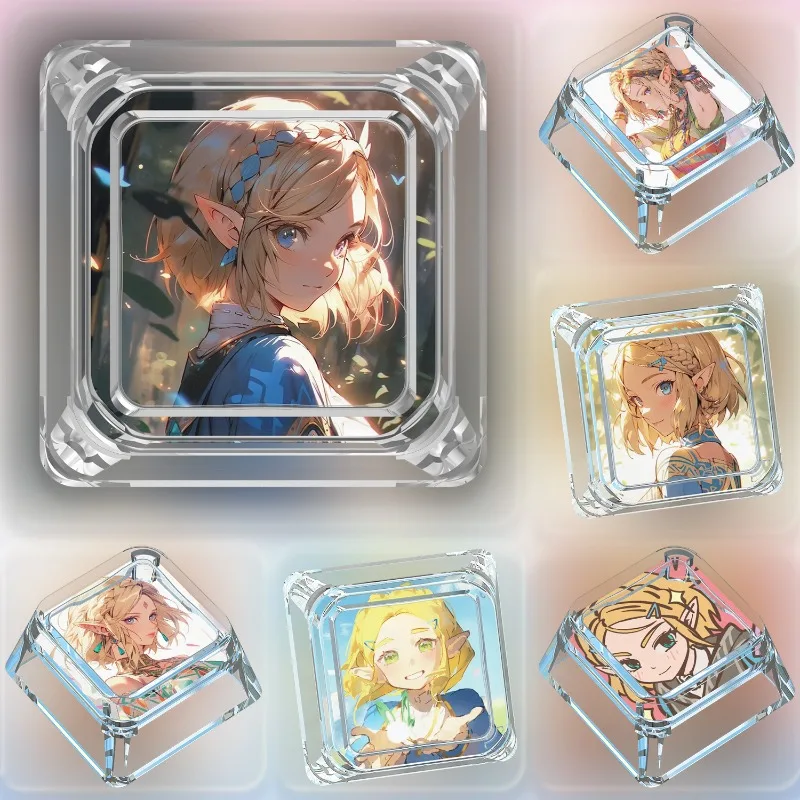 جديد أنيمي أسطورة زيلدا سلسلة واحدة Keycap الكرتون لطيف زيلدا الصليب محور لعبة لوحة المفاتيح الميكانيكية شفافة ESC Keycap #6