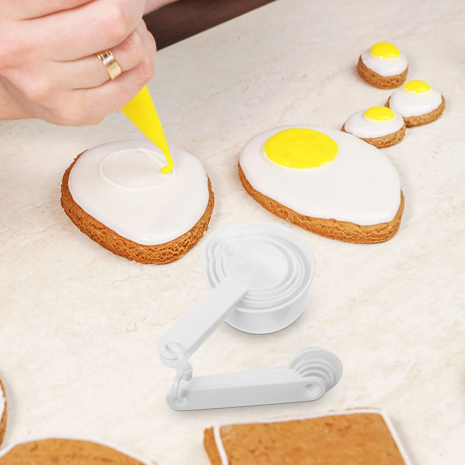 

Набор мерных ложек и стаканов из пластика, белый, для выпечки, приготовления пищи, смешивания, точное измерение