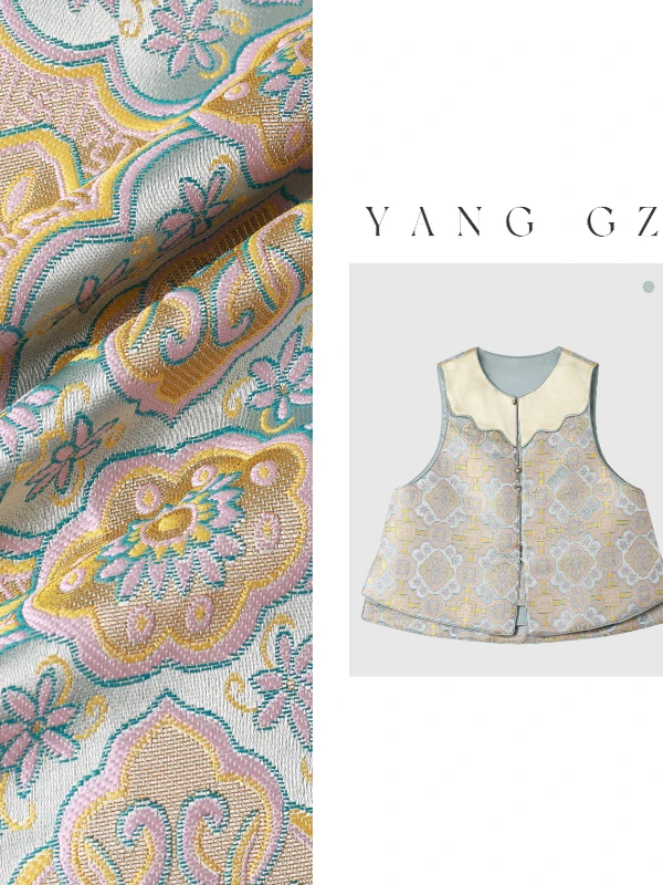 

New 2025 Summer Chinese Sle Women's Open Cardigan Vest National Sle Top YANG GZ One Pool Blue And White for Ladies