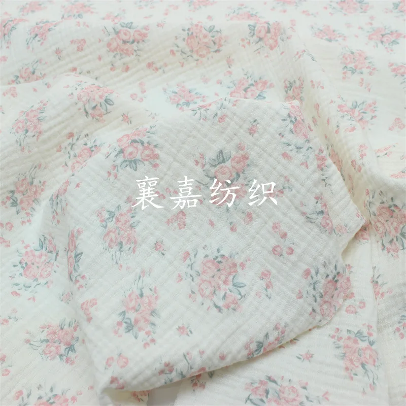 135x50 سنتيمتر مزدوجة الشاش الأزهار الطفل نسيج كريب القطن ، لبيجامة الاطفال الملابس المواد الخياطة القماش