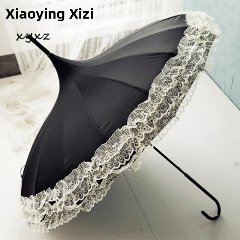 

Зонт для фотосессий в стиле Лолита, свадебный, солнцезащитный, 6 спиц, в форме башни, с британским кружевом и узлами, для студийной фотосъемки