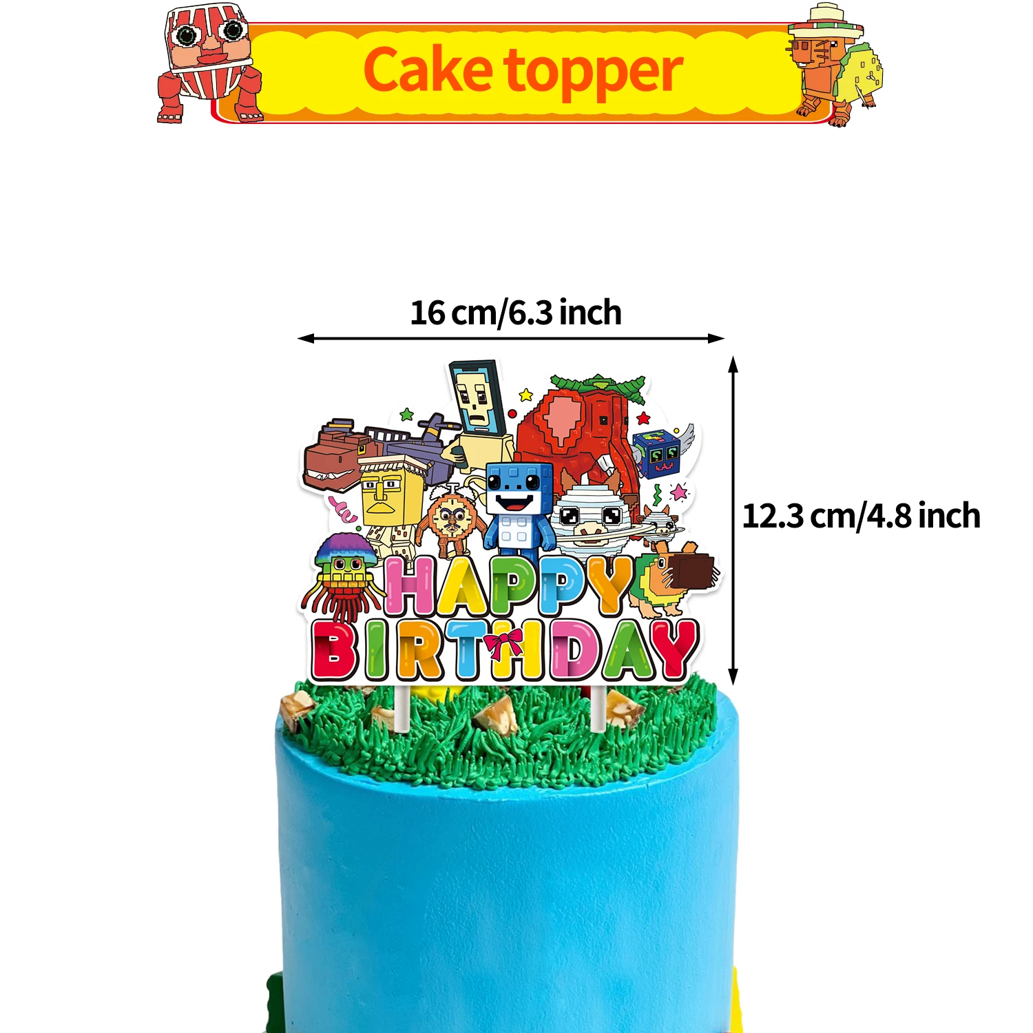 لعبة ساخنة سرقة موضوع Brainrot راية حفلة رقم 9 بالون المشجعين حفلة عيد ميلاد بالونات كعكة توبر خلفية الديكور لعبة حفلة